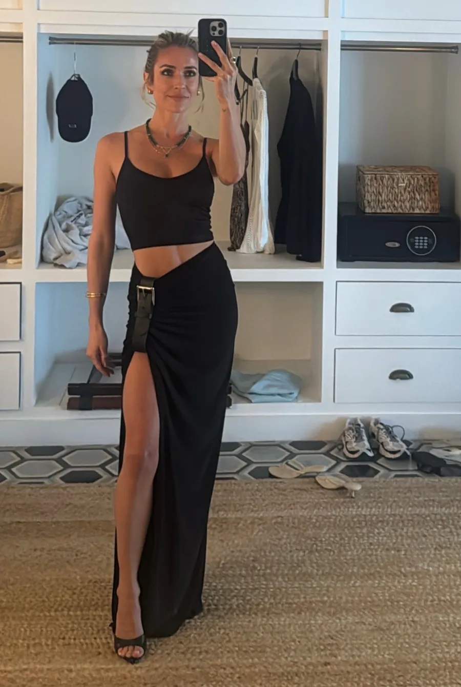 Kristin Cavallari's Black Gathered Skirt