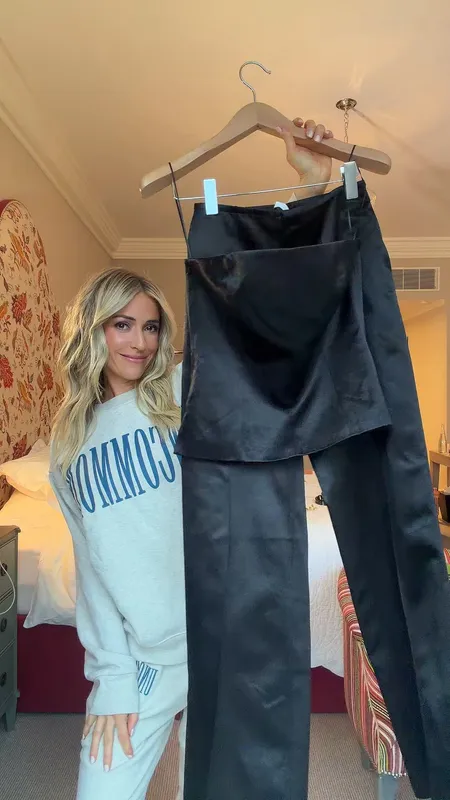 Kristin Cavallari's Black Satin Outfit