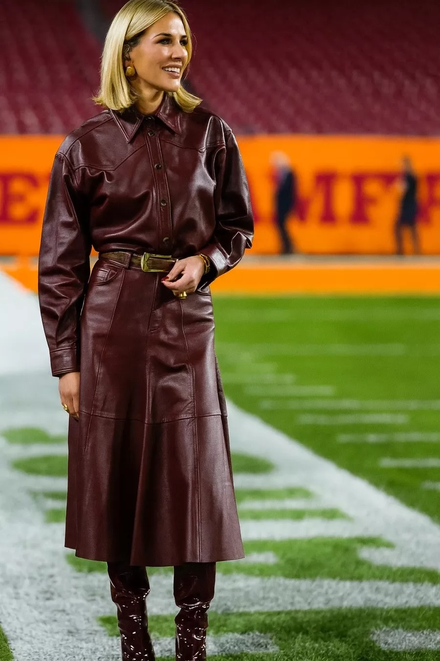 Shop Carissa Thompson Leather Jacket Top And Skirt