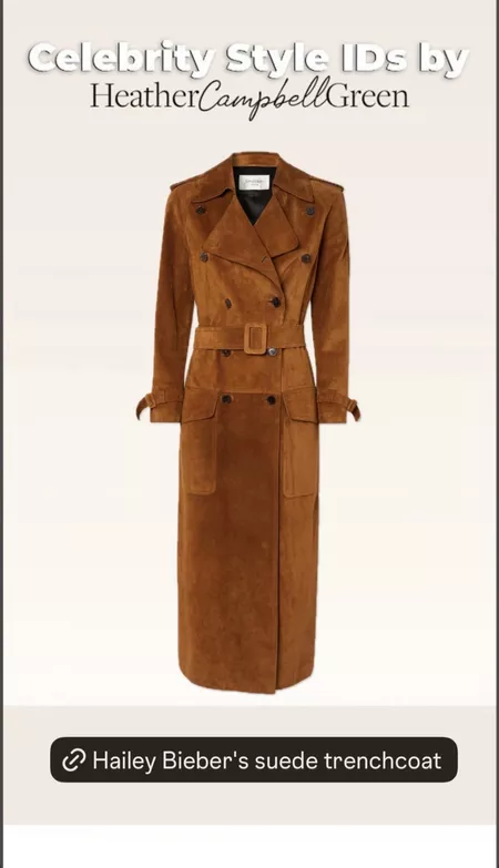 Hailey Bieber's Suede Trench Coat