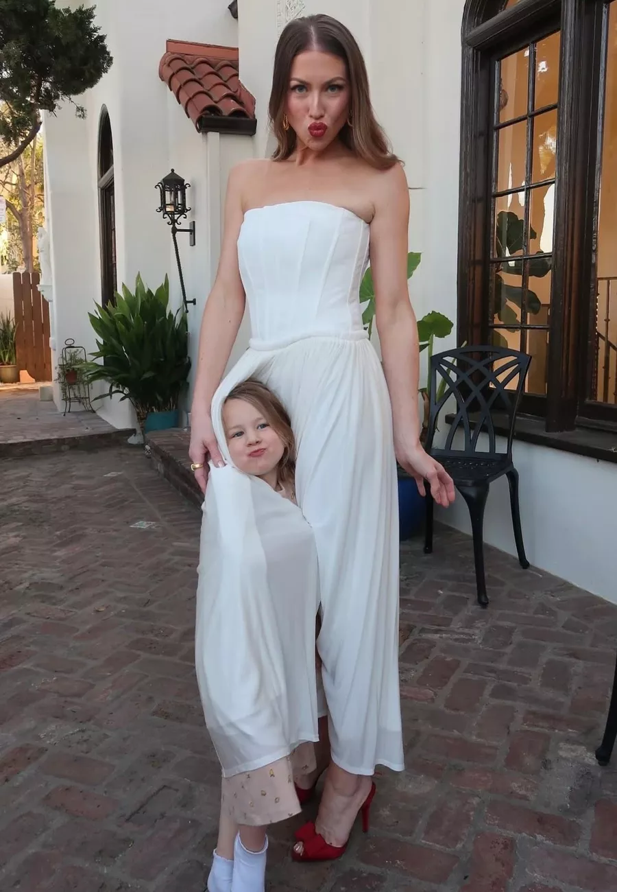 Stassi Schroeder's White Strapless Midi-Dress