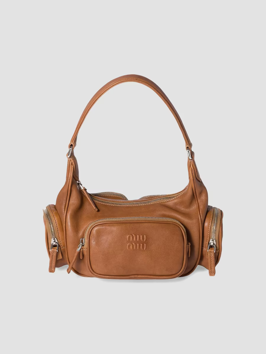 Shop Womens Pocket Nappa Leather Shoulder Bag - Brown | Saks Fifth Avenue