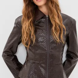 Shop Lioness Soho Faux Leather Jacket Coffee | Shopbop
