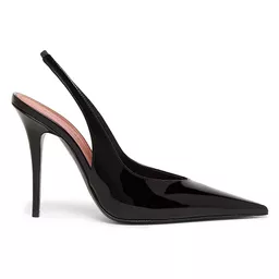 Shop Womens Anok 105MM Patent Leather Slingback Pumps - Patent Black | Saks Fifth Avenue
