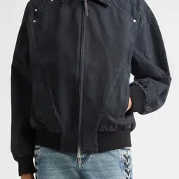 Shop Stella McCartney Patchwork Denim Bomber Jacket | Nordstrom