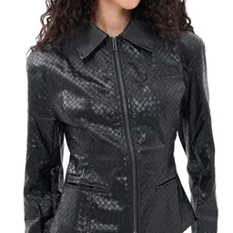 Shop Lioness Soho Faux Leather Jacket Noir | Shopbop