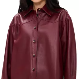 Shop HAIKURE Belty Leather Jacket Chocolate | Shopbop