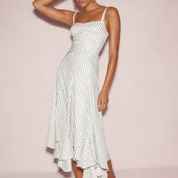 Shop Monterey Dress in Stripe | Printed Cocktail Dress | Amanda Uprichard