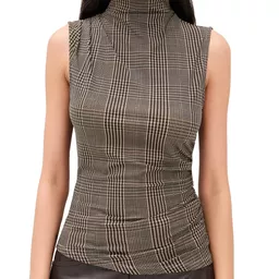 Shop Veronica Beard Jean Mylie Sleeveless Top Dark Acorn Multi | Shopbop