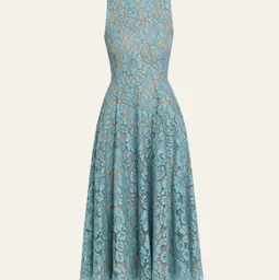 Shop Michael Kors Collection Sleeveless Floral Lace A-Line Midi Dress | Bergdorf Goodman