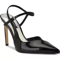Shop Nine West Franka Ankle Strap Pointed Toe Pump in Black | Nordstrom Rack
