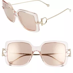 Shop FERRAGAMO Salvatore Ferragamo Gancio 55mm Square Sunglasses | Nordstrom Rack