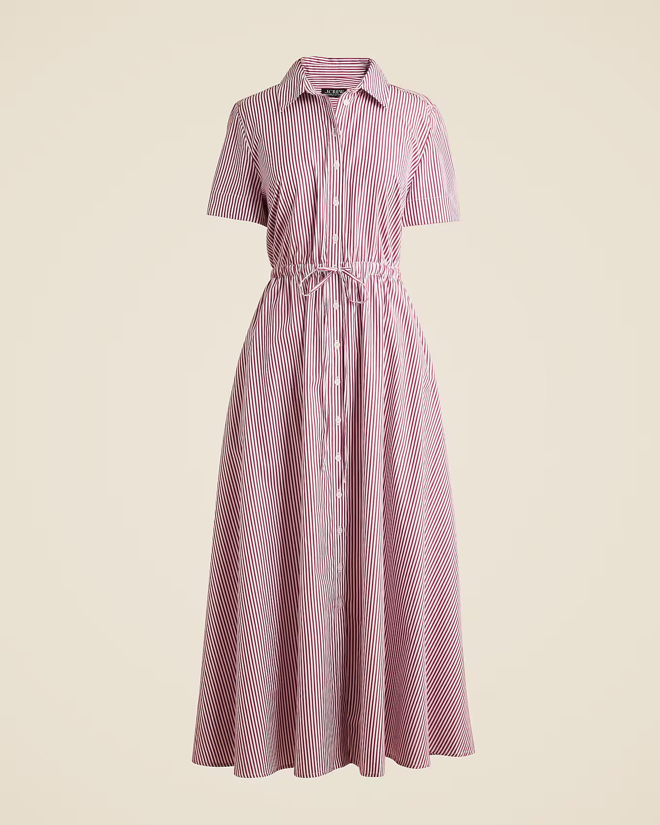 Shop Cerise shirt-dress in striped cotton poplin | J. Crew US