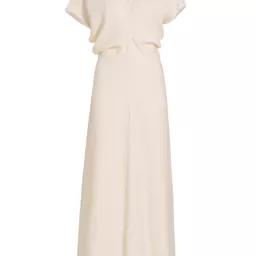 Shop Crinkled Slouch-Waist Midi-Dress | Saks Fifth Avenue