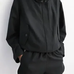 Shop MANGO Funnel Neck Bomber Jacket in Black | Nordstrom