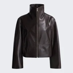 Shop Nour Hammour Etienne Zipped Leather Jacket | Cettire Global
