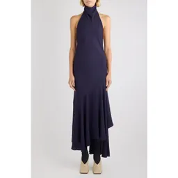 Shop Alaia Asymmetric Halter Dress in Aubergine | Nordstrom