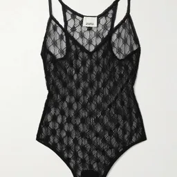 Shop MARANT ETOILE - Mildy Stretch-lace Bodysuit - Black | NET-A-PORTER (US)