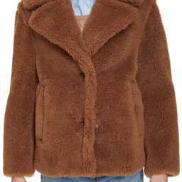 Shop Cole Haan Teddy Wool Blend Faux Fur Jacket | Nordstrom Rack