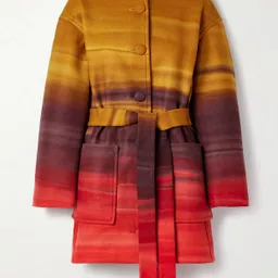 Shop Ulla Johnson - Ambrose Oversized Belted Ombre Wool-blend Felt Coat - Multi | NET-A-PORTER (US)