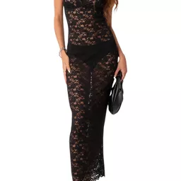 Shop Xandra Sheer Lace Maxi Dress | Nordstrom