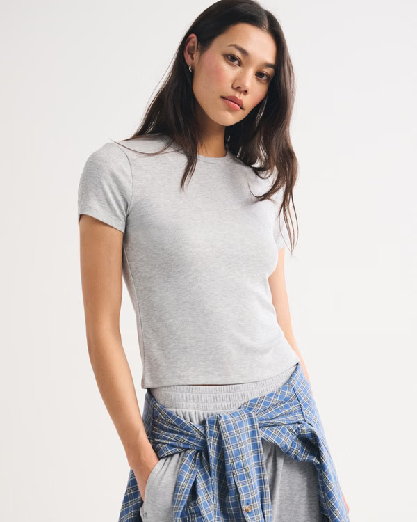 Shop Lounge Rib Baby Tee | Abercrombie & Fitch (US)