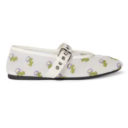 Shop Miu Miu Womens Embroidered Mesh Ballerinas - White | Saks Fifth Avenue