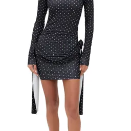 Shop Lioness Glory Mini Dress Onyx Polka XXS | Shopbop