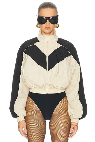 Shop Brenton Cropped Jacket in Beige | FWRD