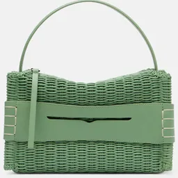 Shop JW Anderson Loafer woven leather top-handle bag | Mytheresa (US/CA)