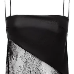 Shop Alex Perry Camisole Lace Detailed Leather Top | Cettire Global