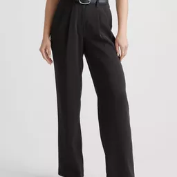 Shop Stretch Crepe Pleated Wide Leg Pants | Quince