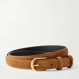 Shop Nili Lotan - Jane Suede Belt - Brown | NET-A-PORTER (US)