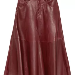 Shop Haikure A-line leather skirt - Red | Farfetch Global