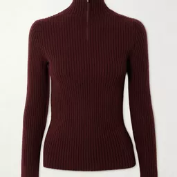 Shop Ribbed wool-blend half-zip sweater | NET-A-PORTER (US)