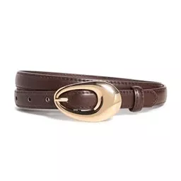 Shop SHASHI Womens Oval Buckle Belt, Brown/Gold | Amazon (US)