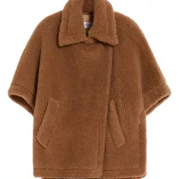 Shop Max Mara Tebe Teddy Bear Cape in Camel at Nordstrom