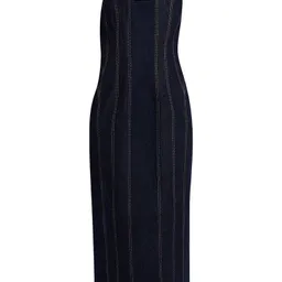 Shop Hallie Topstitched Denim Midi-Dress | Saks Fifth Avenue