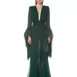 Shop Geisha V-Neck Green Gown | Bronx and Banco