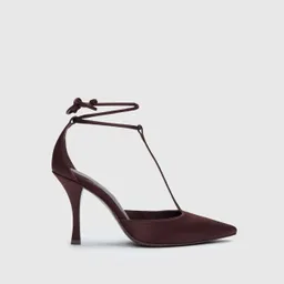 Shop Reformation Stassie T-strap Pump Brown Lace | Reformation (Global)