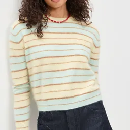 Shop Grizzly Cashmere Stripe Crew | Shopbop