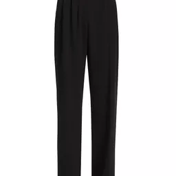 Shop Womens Pleated Wide-Leg Pants - Black | Saks Fifth Avenue