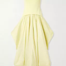 Shop SIMKHAI - Izzy Stretch-knit And Gathered Taffeta Midi Dress - Yellow | NET-A-PORTER (US)