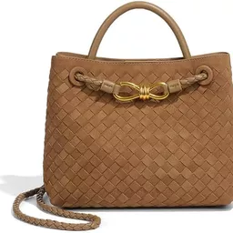 Shop Woven Tote Bag for Women Leather Shoulder Handbag Designer Top Handle Purses | Amazon (US)