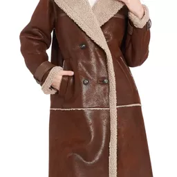 Shop Frye Faux Shearling Lined Faux Leather Coat | Nordstrom Rack