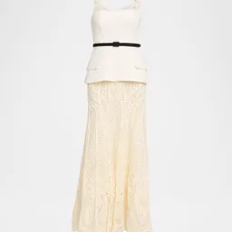 Shop McKinnon Sleeveless Corseted Lace Gown | Neiman Marcus