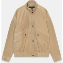 Shop Zara - 100% Suede Leather High Collar Jacket - Taupe Brown | Zara US