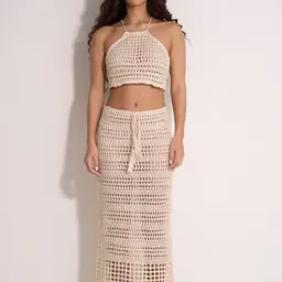 Shop Crochet Fringe Skirt and Crop Top Set | Nordstrom