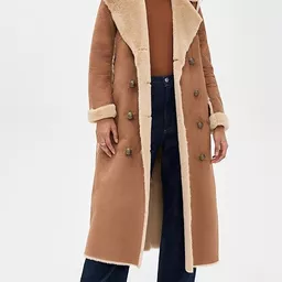 Shop Citron Faux Fur Maxi Coat | Shopbop