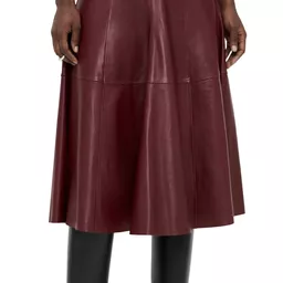 Shop HAIKURE Mid Serenity Leather Skirt Cherry | Shopbop